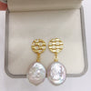 Women Fashion Ol Natural Freshwater Baroque Pearl Earrings With S925 Sterling Silver Needle And 18K Goldfilled And Alien Shape