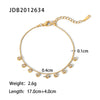 Women Fashion Stainless Steel And Titanium Steel Necklace And Bracelet With Diamond Tassel And Geometric Pattern Electroplated