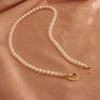 Women Freshwater Pearl Necklace Alloy Copper Beads Flower Buckle Electroplating Fashion Retro Design