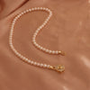 Women Freshwater Pearl Necklace Alloy Copper Beads Flower Buckle Electroplating Fashion Retro Design