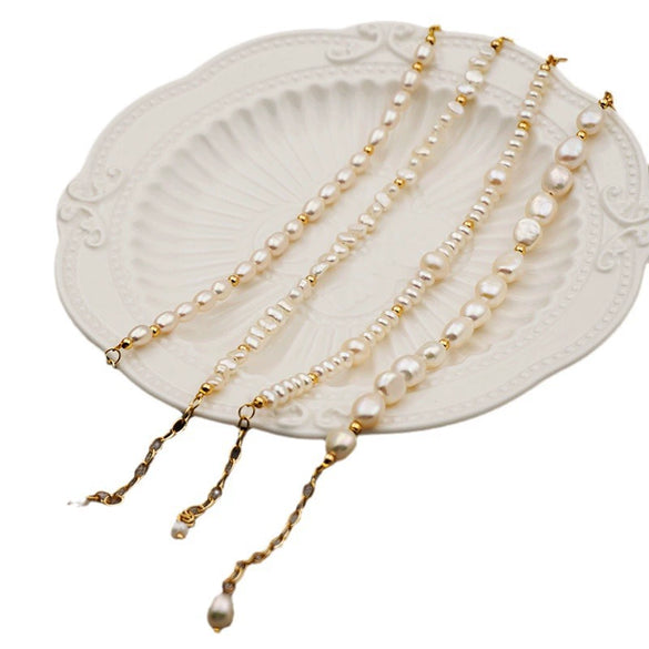 Women Handmade Baroque Freshwater Pearl Geometry Bracelet