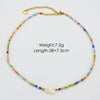 Women Handmade Natural Pearl Natural Stone Huangbei Crystal Stainless Steel Geometric Style Necklace With Electroplating