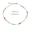 Women Handmade Natural Pearl Natural Stone Huangbei Crystal Stainless Steel Geometric Style Necklace With Electroplating