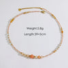 Women Handmade Natural Pearl Natural Stone Huangbei Crystal Stainless Steel Geometric Style Necklace With Electroplating