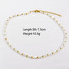 Women Handmade Natural Pearl Natural Stone Huangbei Crystal Stainless Steel Geometric Style Necklace With Electroplating