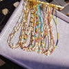 Women Handmade Natural Pearl Natural Stone Huangbei Crystal Stainless Steel Geometric Style Necklace With Electroplating