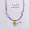 Women Handmade Natural Pearl Natural Stone Huangbei Crystal Stainless Steel Geometric Style Necklace With Electroplating