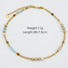 Women Handmade Natural Pearl Natural Stone Huangbei Crystal Stainless Steel Geometric Style Necklace With Electroplating