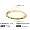 Women Heart Shaped Geometric Stainless Steel Bracelet With 18K Vacuum Plating White Shell Rhinestone And Natural Stone Inlay