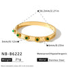 Women Heart Shaped Geometric Stainless Steel Bracelet With 18K Vacuum Plating White Shell Rhinestone And Natural Stone Inlay
