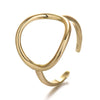 Women Jewelry Brass Goldplated Geometric Circle Inlay Zircon Open Ring