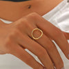 Women Jewelry Brass Goldplated Geometric Circle Inlay Zircon Open Ring