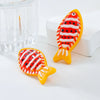 Women Jewelry Tropical Fish Clown Fish Pendant Necklace Earrings Set Plastic Resin Alloy Handmade Snake Bone Chain Animals Zodiac Style