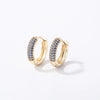 Women Light Luxury Round Cartoon Zircon Inlaid Copper Earrings Simple Style