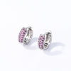 Women Light Luxury Round Cartoon Zircon Inlaid Copper Earrings Simple Style