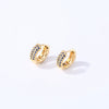 Women Light Luxury Round Cartoon Zircon Inlaid Copper Earrings Simple Style