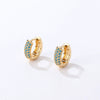 Women Light Luxury Round Cartoon Zircon Inlaid Copper Earrings Simple Style