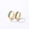 Women Light Luxury Round Cartoon Zircon Inlaid Copper Earrings Simple Style