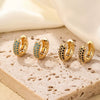 Women Light Luxury Round Cartoon Zircon Inlaid Copper Earrings Simple Style