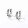 Women Light Luxury Round Cartoon Zircon Inlaid Copper Earrings Simple Style