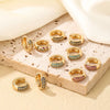 Women Light Luxury Round Cartoon Zircon Inlaid Copper Earrings Simple Style
