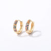 Women Light Luxury Round Cartoon Zircon Inlaid Copper Earrings Simple Style