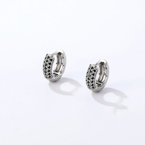 Women Light Luxury Round Cartoon Zircon Inlaid Copper Earrings Simple Style