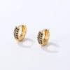Women Light Luxury Round Cartoon Zircon Inlaid Copper Earrings Simple Style
