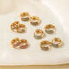 Women Light Luxury Round Cartoon Zircon Inlaid Copper Earrings Simple Style