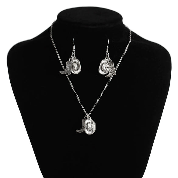Women Metal Alloy Pendant Regular Chain Necklace Retro Western Style Geometric Pattern Electroplating