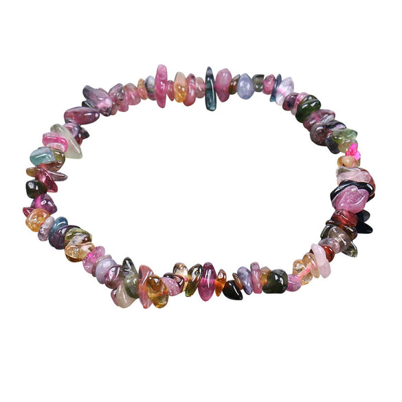 Women Natural Stone Minimalist Handmade Irregular Gravel Crystal Chip Bracelet