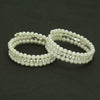 Women Pearl Handmade Geometric Threelayer Spiral Wide Bracelet