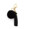 Women Pendant Fur Ball Leather Tassel Keychain Plush Accessories
