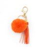 Women Pendant Fur Ball Leather Tassel Keychain Plush Accessories