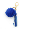 Women Pendant Fur Ball Leather Tassel Keychain Plush Accessories