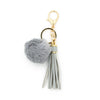 Women Pendant Fur Ball Leather Tassel Keychain Plush Accessories