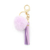 Women Pendant Fur Ball Leather Tassel Keychain Plush Accessories