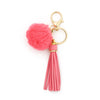 Women Pendant Fur Ball Leather Tassel Keychain Plush Accessories