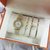 Women Quartz Watch Alloy Mesh Band Round Dial Stainless Steel Clasp Fashion Style