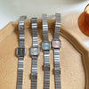Women Quartz Watch Casual Stainless Steel Bamboo Strap Alloy Case Ordinary Glass Mirror
