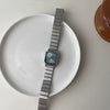 Women Quartz Watch Casual Stainless Steel Bamboo Strap Alloy Case Ordinary Glass Mirror