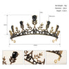 Women Retro Baroque Alloy Rhinestone Crown Hairband Electroplated Hair Jewelry For Wedding And Stage