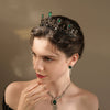 Women Retro Baroque Alloy Rhinestone Crown Hairband Electroplated Hair Jewelry For Wedding And Stage