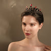 Women Retro Baroque Alloy Rhinestone Crown Hairband Electroplated Hair Jewelry For Wedding And Stage