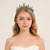 Women Retro Baroque Alloy Rhinestone Crown Hairband Electroplated Hair Jewelry For Wedding And Stage