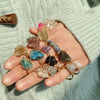 Women Retro Handmade Natural Citrine Geometric Ring With Irregular Rough Crystal Stone