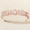 Women Retro Luxury Pearl Crown Headband With Diamond Design Hollow Bridal Wedding Headwear