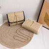 Women'S Straw Solid Color Vacation Square Flip Cover Square Bag