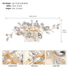 Women'S Bridal Shiny Leaf Flower Copper Plating Inlay Artificial Pearls Rhinestones Insert Comb