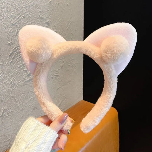 Women'S Cartoon Style Cute Bear Flower Antlers Plush Handmade Hair Band